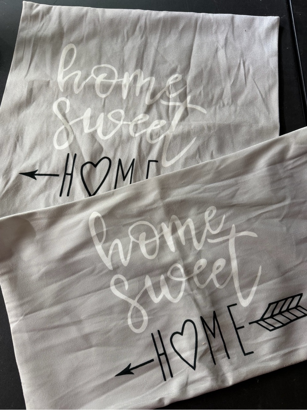 (Sale $5) Home Sweet Home Decorative Pillow Covers - White with Black Script